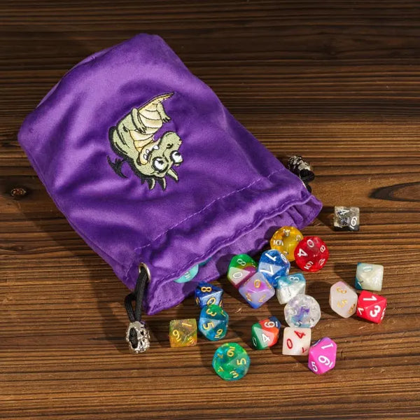 Flannel Dice Bag - Cute Dragon