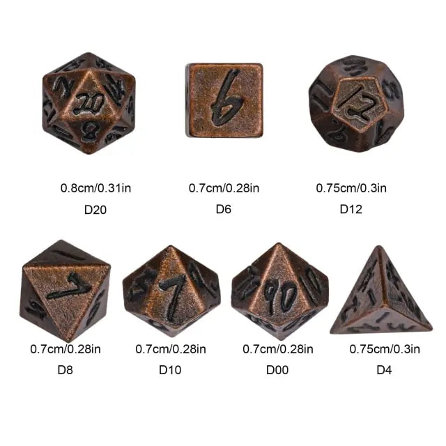 Copper Runic Pendant with Mini Metal Dice